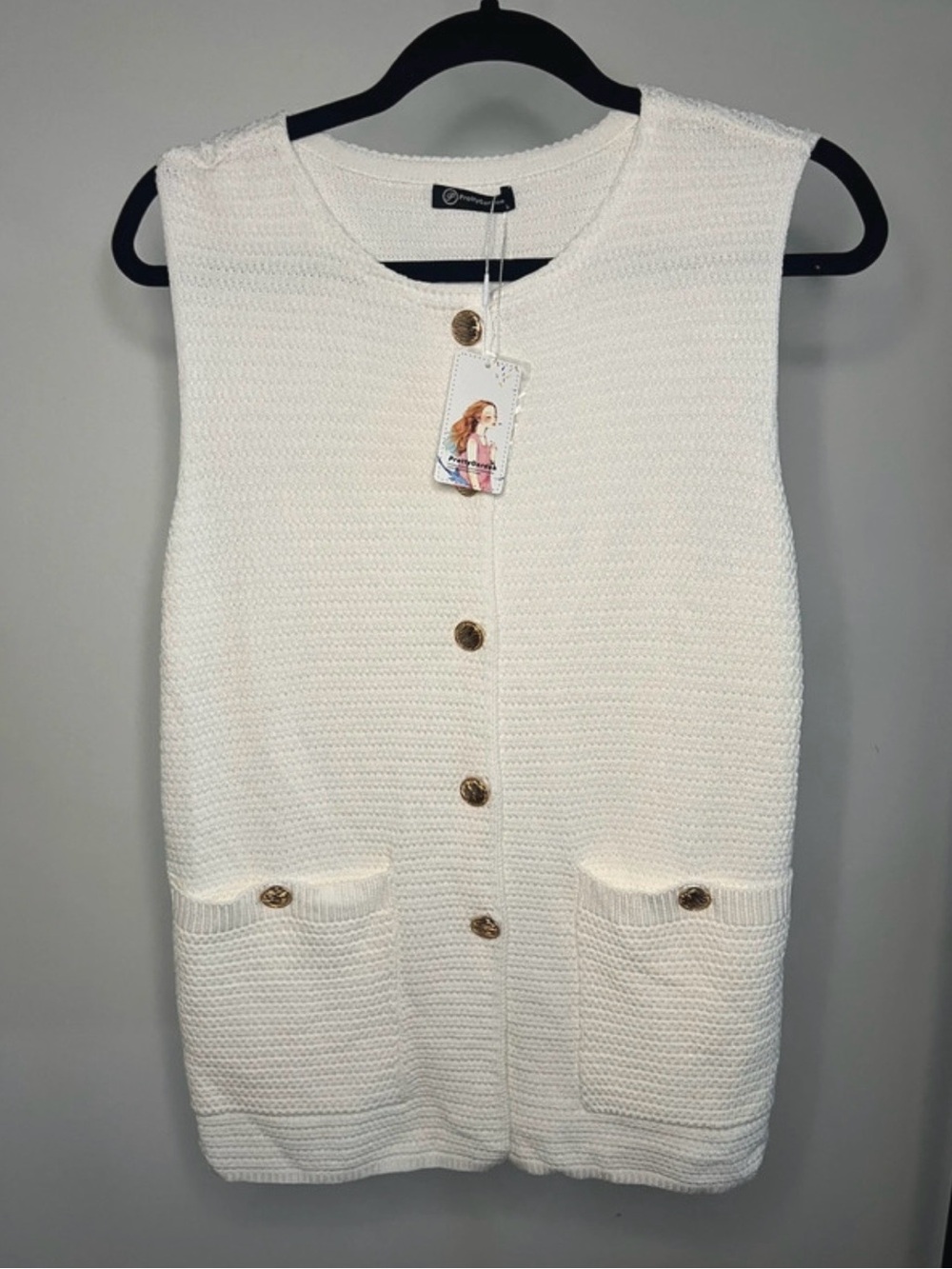 Prettygarden Button up sweater vest top
